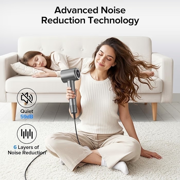 Silver Hair Dryer with Attachments - Picture 8 of 10